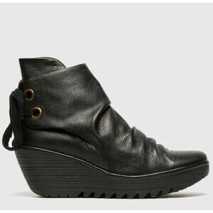 FLY London Women's Yama Ankle Boot EU 39 Black Leather